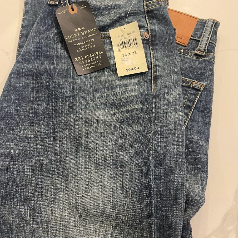 Lucky Brand Blue Straight Jeans with Classic Indigo Wash